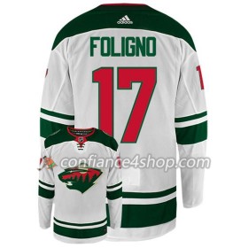 Adidas Maillot de Hockey Minnesota Wild MARCUS FOLIGNO 17 Blanc Authentic - Homme
